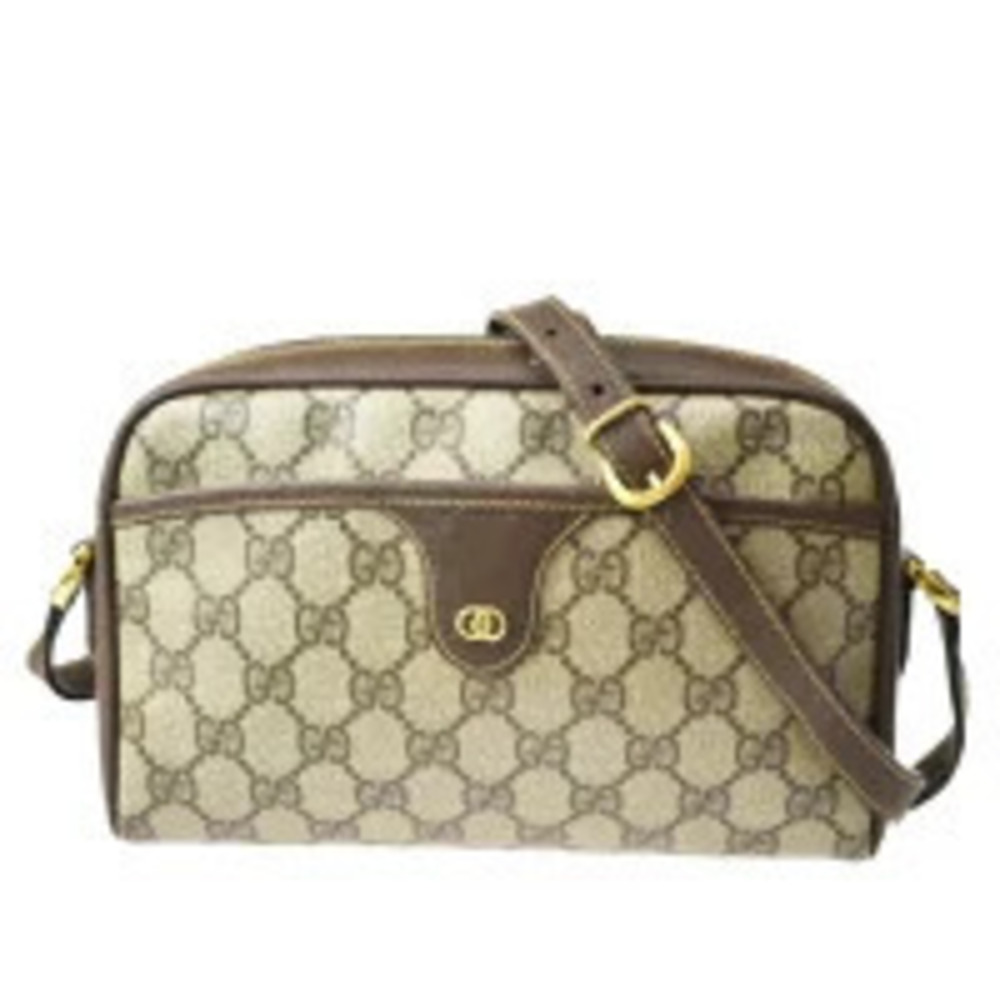 Gucci GG Supreme shoulder bag beige brown leather